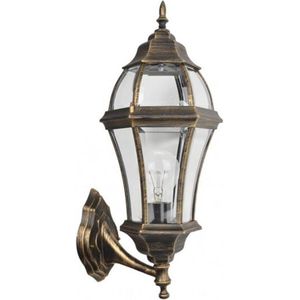 Außenwandleuchte Aluminium becrux 1xe27 schwarz/gold ip44 59,5x25x26 cm