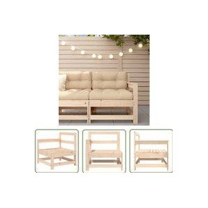 Garten-Ecksofa Massivholz Kiefer - Gartensofa - Eckbank - Holzmöbel - Gartenlounge - Terrassenmöbeln - The Living Store
