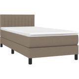 Vidaxl - Boxspringbett mit Matratze Taupe 80x200 cm Stoff