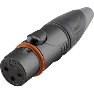 Hicon - HI-X3CF-HD-B XLR-Steckverbinder Kupplung, gerade Polzahl: 3 Schwarz 1 St.