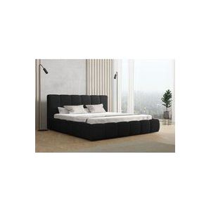 Polsterbett Doppelbett giulia Komplettset 140x200cm Stoff Freya Schwarz