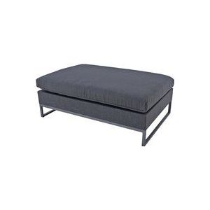 Lomadox - Outdoor Hocker gepolstert mit Stahlgestell GARDA-120 in grau, b/h/t: ca. 140/89/49 cm - grau