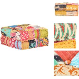 Pouf 60x70x36 cm Patchwork Stoff - Sitzsack - Pouf - Wohnaccessoire - Kuscheldecke - Patchworkkissen
