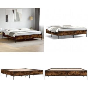 Vidaxl - Bettgestell Räuchereiche 200x200 cm Holzwerkstoff und Metall - Holzbettrahmen - Doppelbett - Bettkasten - Lattenrost - Massivholzbette