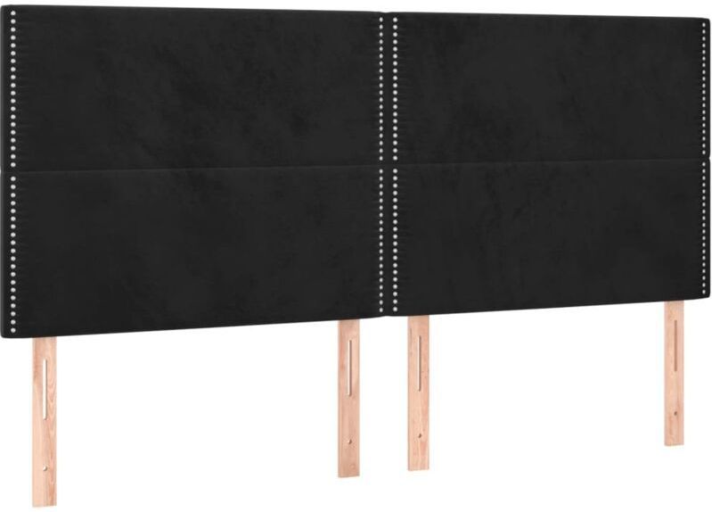 Kopfteile 4 Stk. Schwarz 90x5x78/88 cm Samt Vidaxl