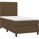 Boxspringbett mit Matratze Dunkelbraun 100x200 cm Stoff vidaXL