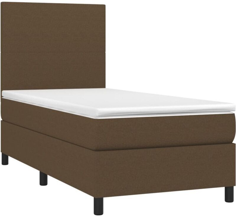 Boxspringbett mit Matratze Dunkelbraun 100x200 cm Stoff vidaXL