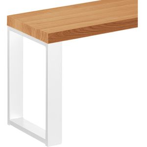 Lamo Manufaktur - Sitzbank Flur Holzbank 30x100x47 cm, Möbelfüße Simple Weiss / Rustikal, LSB-01-A-003-100-9016S
