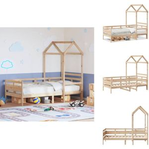 Vidaxl - Tagesbett mit Dach 90x200 cm Massivholz Kiefer - Kinderzimmer Möbel - Kinderbett - Holzbett - Kiefernholzbett - Jugendzimmer Dekoration