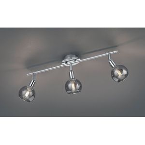 Reality - Deckenstrahler brest 3 flammig Wandstrahler Chrom/Rauchglas in Smoke 58cm breit