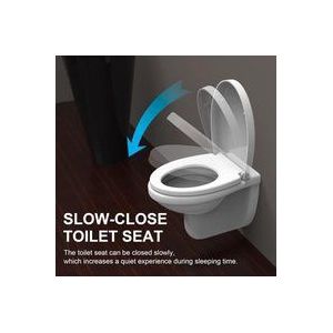WC-Sitz, Fallbremse, UF, WC-Brille, weißer Toilettendeckel für Badezimmer, WC-Sitz