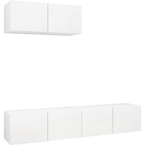 TV-Schränke 3 Stk. Weiß Holzwerkstoff Vidaxl