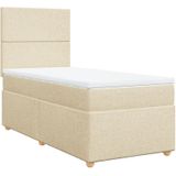 Vidaxl - Boxspringbett mit Matratze Creme 90x200 cm Stoff