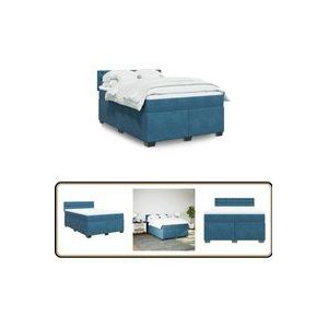 Vidaxl - Boxspringbett mit Matratze Dunkelblau 140x200 cm Samt