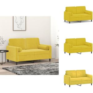 Vidaxl - 2-Sitzer-Sofa mit Zierkissen Gelb 120 cm Samt - Samtsofa - 2-Sitzer-Sofa - Wohnzimmersofa - Gemütliches Sofa - Couch Gelb