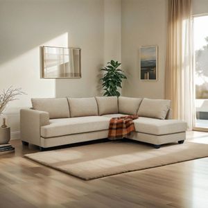 Modus Sofà - Sofa 3-Sitzer Ecke Design mit Halbinsel in beige Stoff Avior