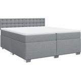 Vidaxl - Boxspringbett mit Matratze Hellgrau 200x200 cm Stoff