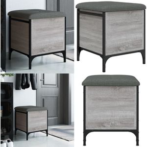 Sitzbank mit Stauraum Grau Sonoma 42x42x45 cm Holzwerkstoff - Wohnzimmerbank - Stauraumbank - Garderobe - Eckschrank - Kommode - Home & Living