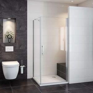 Duschparadies-de - 80x80x195cm 6mm Nano Glas Schwenktür Drehtür Duschkabine Duschwand Duschabtrennungen Dusche