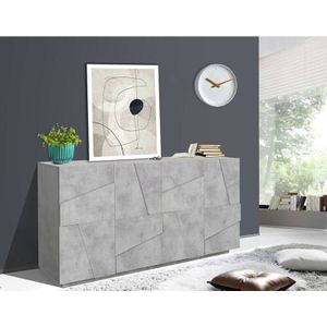 Dmora - Modernes Sideboard mit 4 Türen, Made in Italy, Küchen-Sideboard, Wohnzimmer-Design-Buffet, 162x44h86 cm, Farbe Schiefergrau