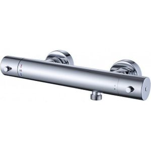 Bernstein - Duscharmatur Wandmischbatterie 4021 mit Thermostatventil mit Duschschlauch Metalleffekt ohne Duschstange Handbrause