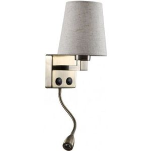 Wandlampe 3w 4000k +1xe27 paulo leder/beige lampenschirm 285lm 37x14x17cm duale zündung