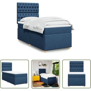 VidaXL Boxspringbett mit Matratze Blau 90x190 cm Stoff