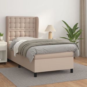Torana - Boxspringbett mit Matratze Cappuccino-Braun 80x200cm Kunstleder