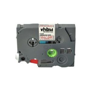 1x Schriftband-Kassette kompatibel mit Brother pt H101C, H101GB, H101TB, H105, H105NB, H101LB Etiketten-Drucker 12mm Rot auf Transparent - Vhbw
