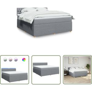VidaXL Boxspringbett mit Matratze Hellgrau 180x200 cm Stoff