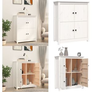 Vidaxl - Sideboard Weiß 83x41,5x100 cm Massivholz Kiefer - Holz Sideboard - Weißes Sideboard - Wohnzimmer Sideboard - Kiefernholz Sideboard