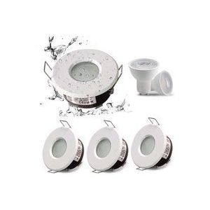 Aougo - IP65 wasserdichter LED-Einbaustrahler, GU10-Sockelkonfiguration, geeignet für Bad- und Küchenstrahler (Leuchtmittel nicht im Lieferumfang