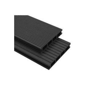 Wpc Terrassendielen mit Zubehör 40 m² 4 m Anthrazit Vidaxl