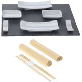 Eh Excellent Houseware, Sushiset mit Schieferplatte, Sushi - 11 Elemente