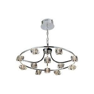 Diyas - Inspired Polana Pendelleuchte, rund, 12-flammig, G4, poliertes Chrom, nicht LED/CFL-kompatibel