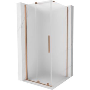 Mexen Velar Duschkabine Schiebetür 90 x 90 cm, Frost, gebürstetes Kupfer - 871-090-090-31-65