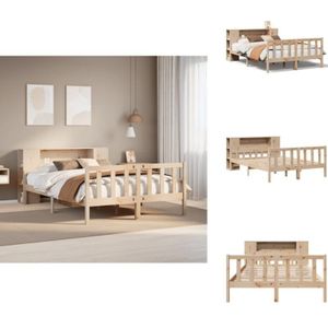 Vidaxl - Massivholzbett mit Regal ohne Matratze 160x200 cm Kiefernholz - Bett Mit Regal - Bett Mit Bücherregal - Holzbett Mit Regal - Holzbett Mit