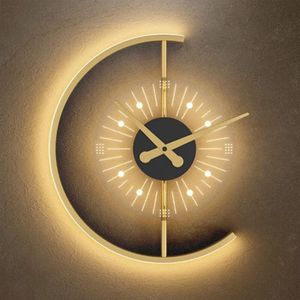 LED-Wanduhr, 3-stufig dimmbare digitale Wanduhr, große Ziffern, Wecker für Schlafzimmer, Büro, Wecker, hängende Wanduhr (Farbe: dreifarbig dimmbar)