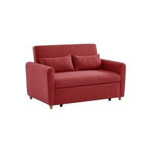 Schlafsofa 2-Sitzer - Stoff - Rot - ayla