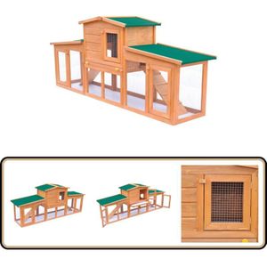 Vidaxl - Großer Kaninchenstall Kleintierhaus Hasenstall mit Dächern Holz - Kaninchenstall - Holzhaus - Tiergehege - Kleintiere - Kaninchenschutz