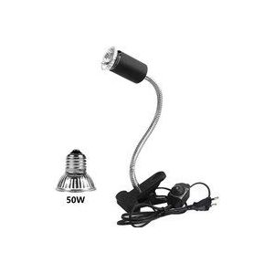 1 UVA-UVB-50-W-Glühbirne, Reptilienlampe, Heizung, terrestrische Schildkrötenlampe mit langem Sockel, 360°-Drehung, für Reptilien und Amphibien