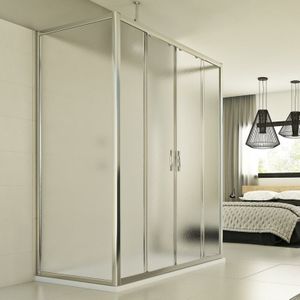 Schiebeduschkabine 3-seitig h Strukturglas 198 mod. Young Trio 2 Türen 70x170x70 cm