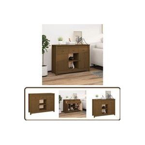 Vidaxl - Sideboard Honigbraun 100x35x74,5 cm Massivholz Kiefer - Holz Sideboard - Massives Kiefernholz - Wohnzimmermöbel - Sideboard Mit Türen