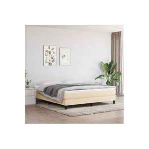 Boxspringbett,Schlafzimmerbett,Polsterbett,Hotellbett Creme 160x200 cm Stoff FRJR635187