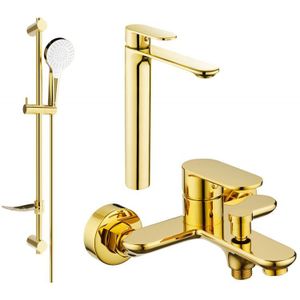 Milo DF05 Badewannenset, Gold - 71313DF05-50 - Mexen