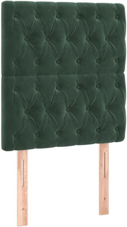 Kopfteile 2 Stk. Dunkelgrün 80x7x78/88 cm Samt Vidaxl