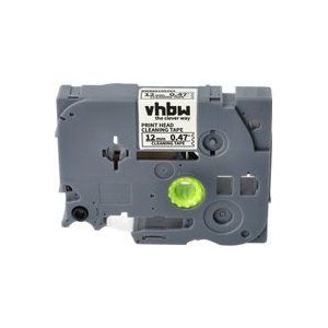 Druckkopf Reinigungskassette kompatibel mit Brother pt 9400, 9200PC, 9200DX, 9500, 9500pc Beschriftungsgerät - 2,5mx 12mm - Vhbw