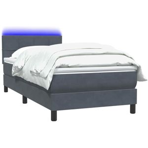 Vidaxl - Boxspringbett mit Matratze Dunkelgrau 80x220 cm Samt