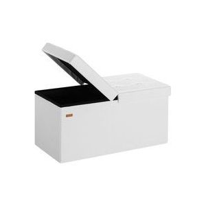 Deuba - casaria® Sitzbank mit Stauraum Faltbar Gepolstert Deckel Schlafzimmer Wohnzimmer Flur Sitztruhe Truhenbank Polsterbank l - Weiß