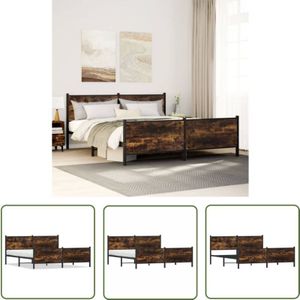 VidaXL Metallbett ohne Matratze Räuchereiche 183x213 cm